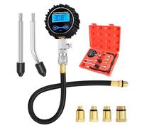 BETOOLL 8pcs Compression Tester Automotive - Digital Compression Gauge 0-300PSI for Petrol Engine Cylinder Compression Test Tool Kit with Adapters & Hose