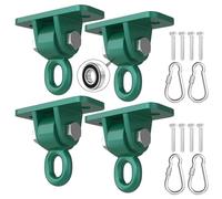 BETOOLL Heavy Duty Swing Hangers with Bearing, Porch Swing Hanging Kit for Outdoor Playground Tree Ceiling Mount Swingset Hardware Bracket Hooks for Hammock Yoga Punching Bag Accessories 4PCS Green