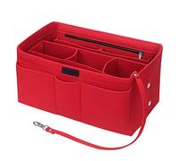 Betoores Felt Handbag Organiser, Bag Organiser Insert Handbag Purse Organiser Bag in Bag Handbag Liner Tote Organiser Bag Pouch,Red - M