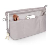 Betoores Handbag Organiser, Bag Organiser, Nylon Tote Bag Organiser, Waterproof, Large Pocket Organiser, Shopper with Key Ring and Zip, Grey, XL