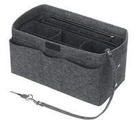Betoores Handbag Organiser, Bag Organiser with Compartments, Purse Insert Bag in Bag, Handbag Folder, Medium Grey - L