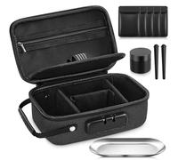 Betoores Smell Proof Bag with Accessories, Lockable Smell Proof Container Stash Box with 5 Smell Proof Baggies, 2 Conical Tubes, smell proof jar and Storage Tray - Elegant Black