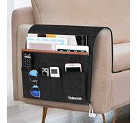 Betoores Sofa Armrest Organiser, Sofa Organiser, Bedside Table Bag for Couch, Armrest, Desks, Suitable for iPad, Book, Magazines, Mobile Phone, Remote Control, Tablets, Glasses, Dark Grey