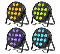 BETOPPER 12×18W LED Stage Par Light, RGBL UV 6-in-1 High CRI Wash/Strobe Effect Stage Lighting, 6/10CH Control, 4 Control Modes Disco Lights for Parties DJ Wedding Club Concert Bars Show (4, 4Pack)