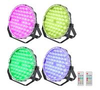 BETOPPER 54 x 1W LED Par Can Lights, RGB 3-in-1 DJ Stage Lights with Remote Control, DMX512, Sound Activated, Auto & Master-Slave Modes, Disco Lights for Party, Wedding, Club, Church, 4 Pack