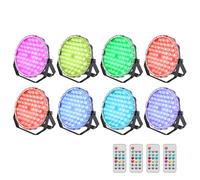 BETOPPER 54 x 1W LED Par Can Lights, RGB 3-in-1 DJ Stage Lights with Remote Control, DMX512, Sound Activated, Auto & Master-Slave Modes, Disco Lights for Party, Wedding, Club, Church, 8 Pack