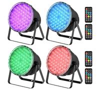 BETOPPER LED PAR Stage Light 54x3W RGB 3-in-1, Remote Control, DMX512 3/7CH, Sound Activated, Auto & Master-Slave DJ Wash Light for Party, Wedding, Church, Bar and Stage, 4 Pack