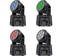 BETOPPER Moving Head RGBW, DJ Lights, Sound Activated/DMX Lighting, Moving Head Lights for Stage, Party, Live, DJ, Bar, Disco Lighting (7x8W 4 Packs)