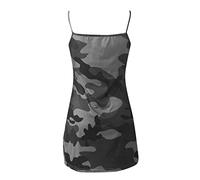 Betory Summer Sundress for Women, Sexy Spaghetti Strap Tank Dress Camo Printed Backless Bodycon Club Party Mini Dress(Grey,Large)