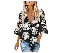 Betory Women's Summer V Neck Tank Tops Tie Front Button Up Casual Loose Sleeveless Shirts Blouse Vests