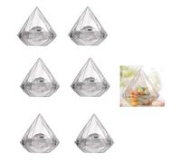 Betos 6pcs/set Diamond Shaped Candy Box, Transparent Wedding Favour Boxes PVC Diamond Gift Boxes Holiday Packaging Boxes for Candy,Chocolate,Decor Ornament Container-L