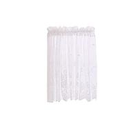 Beto's Short Half Curtains, Lace Small Window Voile Curtains for Cafe Kitchen Bathroom (1 Panel, 74x90 CM - White)