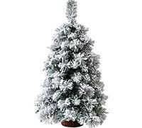 Betos Small Christmas Trees, 30cm Artificial Pine Trees Tabletop Trees Snow Frost Trees Desktop Christmas Trees Xmas Trees with Wood Base for Holiday Decor