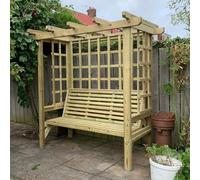 betovan large wooden garden seating shelter in natural