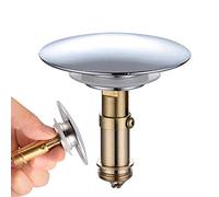 BETOY Bathroom Sink Drain Plug Stopper, 66mm Push Pop-Up Click Clack Plug Stopper, Bathroom Basin Sink Push Button Drain Stopper 37mm Brass Polished Chrome Pop Up Click Clack Plug Bath Vanity Sink
