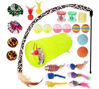 BETOY Cat Toys 21PCS Cat Interactive Toys Set Kitten Toys Including Cat Wand Cat Feather Cat Balls Fake Mice Rattle Cat Toys for Indoor Cats and Kitty