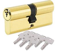 BETOY Lock Cylinder - 32.5/32.5 (65mm) Cylinder Door - Brass Finish - Standard Security - High Security