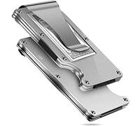 BETOY RFID Slim Metal Credit Card Holder Wallet for Ladies and Men,Credit Card Caes for Against Electronic Pickpockets & Identity Theft Silver