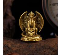 Betr Brsas 100% Solid Brass Mini Dragon Figurine, Vintage Fantasy Dragon Statue, Collectible Desk Decor for Office, Bookshelf, Home Shelf, Mystic Flame & Bone Guardian Styles - Mundane Guardian