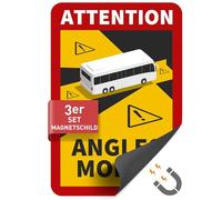 Betriebsausstattung24 Set of 3 Magnetic Signs Attention Angles Morts Bus / Motorhome - 17.0 cm x 25.0 cm - French StVO Item R.313-32-1 - Blind Spot Warning Sign - France