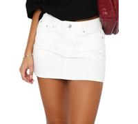 Betrodi Women Blue Denim Low Waist Mini Jean Skirt - Stretch Bodycon Low Rise Micro Cargo with Pockets