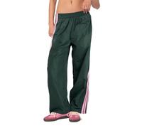 Betrodi Womens Striped Sweatpants Drawstring Side Stripes Baggy Joggers Retro Parachute Track Pants Wide Leg Jogging Bottoms(Striped Green,Large)