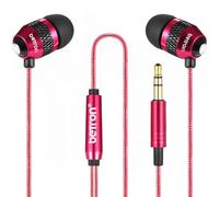 Betron B25 Earphones, In-Ear Wired Headphones, Red