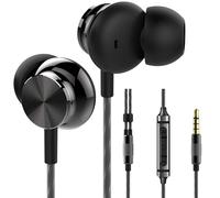 Betron BS10 Earphones Wired Headphones In Ear Noise Isolating Earbuds with Microphone and Volume Control Powerful Bass Driven Sound, 12mm Large Drivers, Ergonomic Design, Black