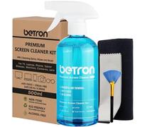 Betron Screen Cleaner Spray (500ml) Large Cleaning Kit for LCD LED OLED TV, Smartphone, iPad, Laptop, Touchscreen, Computer Monitor, Including Microfibre Cloth Wipes