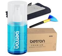 Betron Screen Cleaner Spray for LCD LED OLED TV, Smartphone, iPad, Laptop, Touchscreen, Computer Monitor, Cleaning Kit with Microfiber Wipes and Brush 200ml
