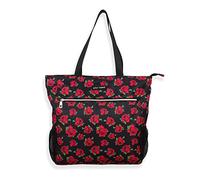 Betsey Johnson 15.6 Inch Zipper Shoulder Tote Bag -Lightweight Durable Polyester Handbag, Covered Rose