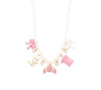 Betsey Johnson Baby Cakes Pearl Charm Necklace, Zinc, chrystal