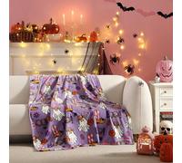 Betsey Johnson - Blanket, Buttery-Soft Throw Blanket for Couch or Bed, Boldly Plush & Oversized Bedding, Halloween Decor (Howdy Ghouls Purple, 50" x 70")