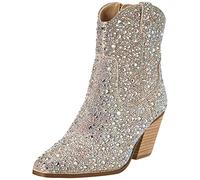 betsey johnson Blue Women's SB-Diva Ankle Boot, Rhinestone, 6