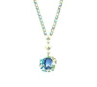 Betsey Johnson Blue Y Crystal Pendant Necklace, 19"