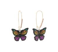 Betsey Johnson Butterfly Shepherd Hook Earrings, Fish Hook Closure