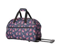 Betsey Johnson Designer Carry On Luggage Collection - Lightweight Pattern 22 Inch Duffel Bag- Weekender Overnight Business Travel Suitcase with 2- Rolling Spinner Wheels, Eiffel Towers, One Size