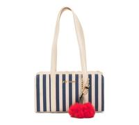 Betsey Johnson East West Shoulder Bag, Zip Closure, 11in x 6.25in, Navy Striped, One Size, East West Shoulder Bag