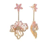 Betsey Johnson Flower Drop Earrings, One Size, Metal, No Gemstone