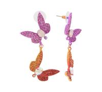 Betsey Johnson Flower Drop Earrings, One Size, Metal, No Gemstone