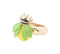Betsey Johnson Gold Plated Bee Stretch Cocktail Ring, Yellow and Green