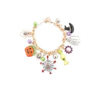 Betsey Johnson Halloween Charm Bracelet, One Size, Metal Rhinestone Crystal, no gemstone