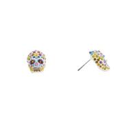 Betsey Johnson Halloween Skull Stud Earrings, One Size, Metal, No Gemstone