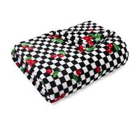 Betsey Johnson Ideal for Couch, Bed, or Lounge, Cozy Home Essentials, Polyester, Cherry Checker Red, 50" x 70"