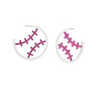 Betsey Johnson Jewelry Women's Baseball Hoop Earrings