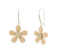 Betsey Johnson Jewelry Women's Spring Chick Raffia Daisy Dangle Earrings