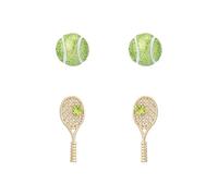 Betsey Johnson Jewelry Women's Tennis Racquet & Ball Duo Stud Earring Set