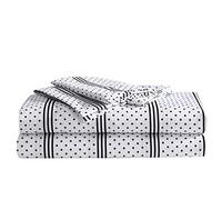 Betsey Johnson - King Bed Sheets, Soft & Lightweight Bedding, Fade & Wrinkle Resistant (Dots & Stripe, King)