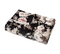 Betsey Johnson - King Blanket, Lightweight & Warm Plush Bedding, All Season Home Decor (Vintage Floral Black, King)