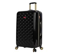 Betsey Johnson Luggage Hardside Midsize 26" Suitcase with Spinner Wheels (26in, Heart to Heart Black)